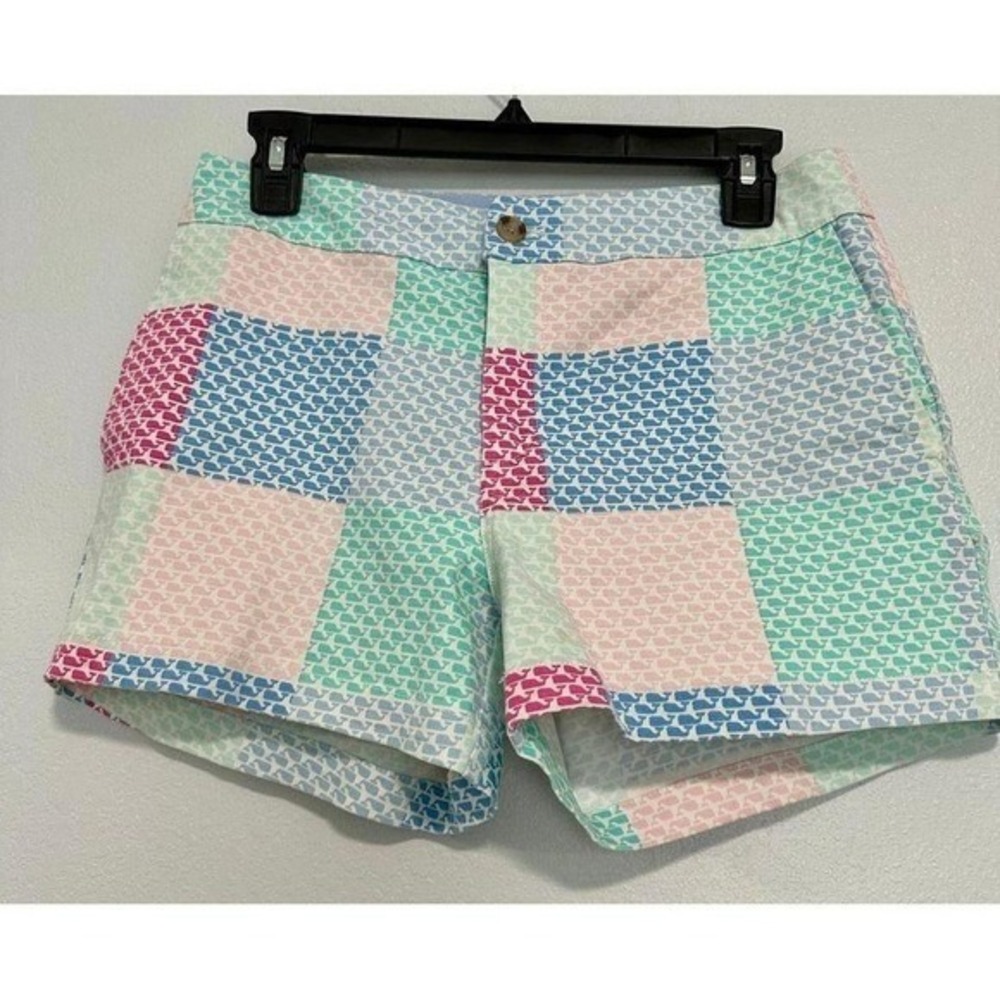 Vineyard Vines Target Whale Patchwork Shorts Women's Size 0 Pastel